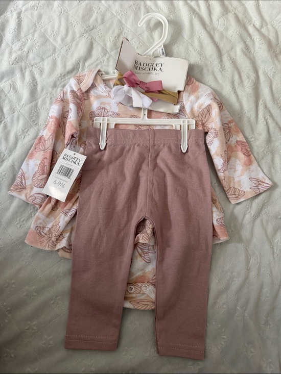 Badgley Mischka Other - Badgley Mischka baby girl butterfly Tunic with Rose Leggings & Bows 6-9 months
